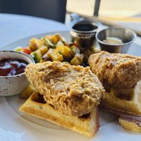 Chick’n and waffles   at Crossroads Kitchen in Los Angeles