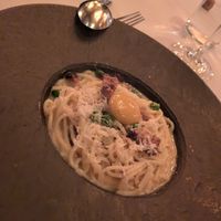 Carbonara vegana at Crossroads Kitchen in Los Angeles