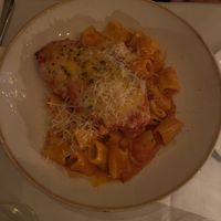 spicy rigatoni + chicken parm  at Crossroads Kitchen in Los Angeles