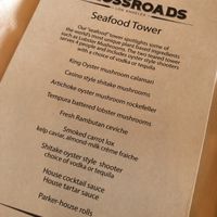 This is a seasonal menu at Crossroads Kitchen in Los Angeles