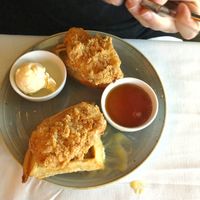 Chicken & waffles  at Crossroads Kitchen in Los Angeles