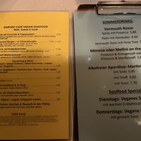 menu   at Cafe Harvest in Vienna