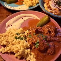 Rahmgoulash  at Cafe Harvest in Vienna