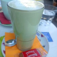 Matcha latte at Cafe Harvest in Vienna