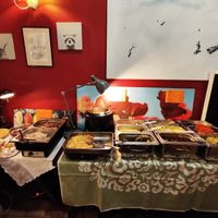 All Vegan Brunch (all you can eat): Sa & Su 10-15h, part2: warm options (different dishes, warm dessert) at Cafe Harvest in Vienna