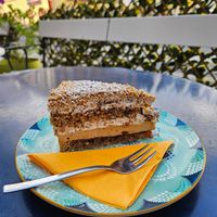 Noisette cake at Cafe Harvest in Vienna