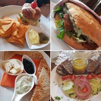 Our family loved these dishes.
Soy burger,  seitan doner, vegan caviar (seaweed) and a traditional Austrian snack that I've forgotten name of but had a vegan ghee spread.  at Cafe Harvest in Vienna
