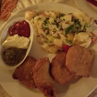 Schnitzel at Cafe Harvest in Vienna