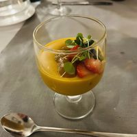 Buckthorn posset  at Ravintola Brahe in Hameenlinna