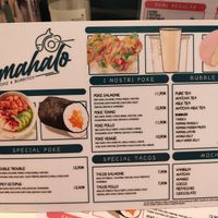 Menu at Mahalo Poke in Desenzano Del Garda