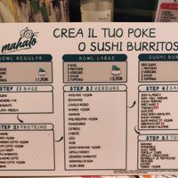 Menu at Mahalo Poke in Desenzano Del Garda