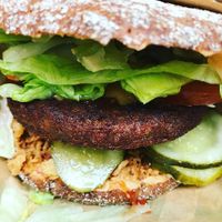 Soy burger  at Soi Soi in Helsinki