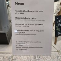 Menu 02/10/23. 50% vegan options! at Abbotsbury Subtropical Gardens - The Tea Room in Weymouth