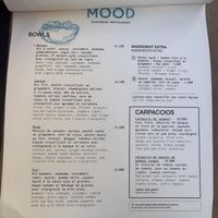 Menu  at Mood Sensorial Restaurant in Escaldes-engordany