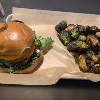 Beyond Burger with Brussel Sprouts at Ogden Beer Company in Ogden