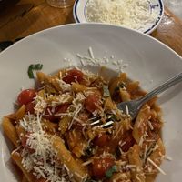 Vegan pasta option WITH vegan homemade cheese  at Siamo Napoli in San Diego