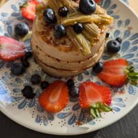 Crumpet stack at Loaf BnB in Berwick-upon-tweed