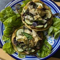 Green breakfast pizza at Loaf BnB in Berwick-upon-tweed