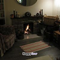 Cosy fire in the guests' lounge. I loved it. at Loaf BnB in Berwick-upon-tweed