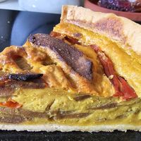 Philly cheeze steak quiche at Happy Sprout Kitchen in Cockermouth