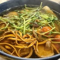 Buckwheat noodle soupp  at Veggie House 一芳 - HarbourFront in Central Singapore
