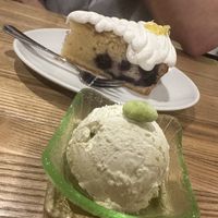 Lemon cake with fruit and a edamame ice cream  at The Veggie Table in Sendai
