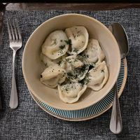 Pelmeni with mushrooms and potato  at Kuzina in Astana
