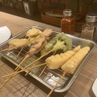 vegan & gluten-free Kushikatsu  at Shinsekai Paprika Shokudo Vegan in Osaka