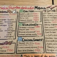 Menu at Shinsekai Paprika Shokudo Vegan in Osaka