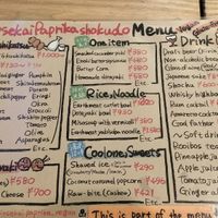 Menu at Shinsekai Paprika Shokudo Vegan in Osaka