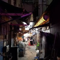 The alley way where the place is located at Shinsekai Paprika Shokudo Vegan in Osaka