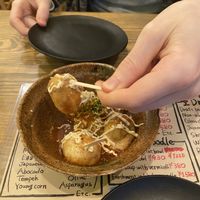 5/5 was amazing ~ Takoyaki  at Shinsekai Paprika Shokudo Vegan in Osaka