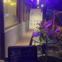 Entryway, can sit inside or outsidee  at Shinsekai Paprika Shokudo Vegan in Osaka