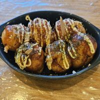 Takoyaki at Shinsekai Paprika Shokudo Vegan in Osaka