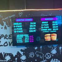 Wall menu  at MidnighTreats in Alexandria