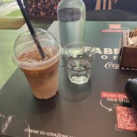 Iced latte with soy milkk  at Fabrika Coffee in Mostar