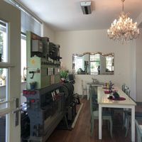 Interior with the machine to change the train signals at Kaffeehaus Stellwerk in Balduinstein