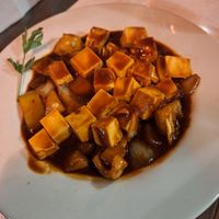 Stewed spicy tofu at Sin Jah in Bergamo