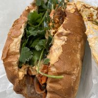 Mixed vegan and kimchi special banh mi  at Earl's Sandwiches in Brighton