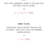 Vegan and veggie menu  at Casa Cook Rhodes in Rhodes