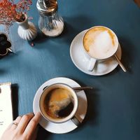 Coffee (Black and with oat milk) at Mon Général Café Culturel in Neustadt