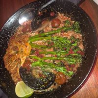 Vegan Paella (flash) at La Farola in North London
