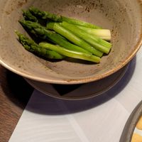 Fresh asparagus side dish at Gaea in Rhodes