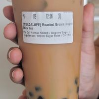 Roasted Brown Sugar Milk Tea with Oat Milk at Latea Bubble Tea Lounge in Champaign