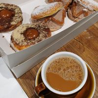 Donuts and coffee at Round Kamppi Café in Helsinki