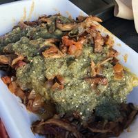Tamales topped with mushrooms (vegan) at Hugo's Tacos - Atwater Village in Los Angeles