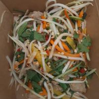 Papaya salad with this is fake chicken at Pho   in Liverpool