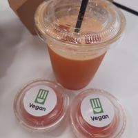 Carrot and ginger juice at Pho   in Liverpool