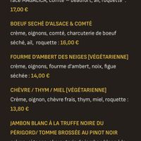 Partial menu  at Mama Bubbele in Strasbourg