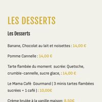 Partial menu  at Mama Bubbele in Strasbourg